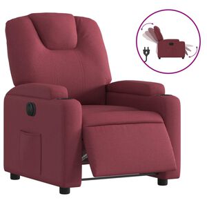 vidaXL Elektrisk reclinerf&aring;t&ouml;lj vinr&ouml;d tyg
