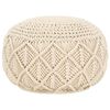 vidaXL Handgjord sittpuff makram&eacute; 45x30 cm bomull