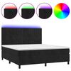 vidaXL Rams&auml;ng med madrass & LED svart 180x200 cm sammet