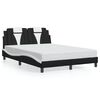 vidaXL Bed Frame "Viana" with LED without Mattress Black and White 140x190 cm