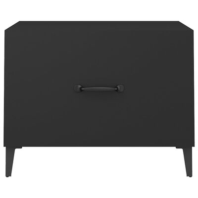 vidaXL Soffbord med metallben 2 st svart 50x50x40 cm