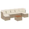 vidaXL Matgrupp f&ouml;r tr&auml;dg&aring;rden med dynor 8 delar beige konstrotting