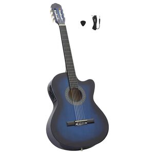 vidaXL Westerngitarr med cutaway EQ och 6 str&auml;ngar bl&aring;