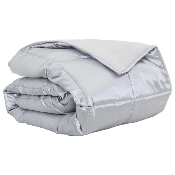 vidaXL Sommar Duvet Silver 220 x 135 cm Satin och Mikrofiber