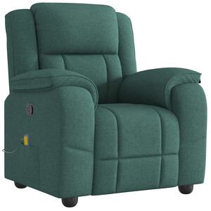 vidaXL Massagef&aring;t&ouml;lj m&ouml;rkgr&ouml;n tyg