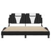 vidaXL Bed Frame "Viana" without Mattress Black and White 160x200 cm Faux Leather