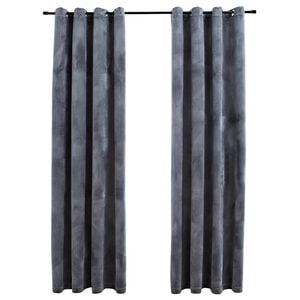 vidaXL M&ouml;rkl&auml;ggningsgardiner med ringar 2 st antracit sammet 140x245 cm