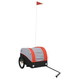 vidaXL Cykelvagn svart och orange 30 kg j&auml;rn