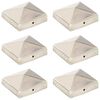vidaXL Stolphattar pyramid 6 st rostfritt st&aring;l 81x81 mm
