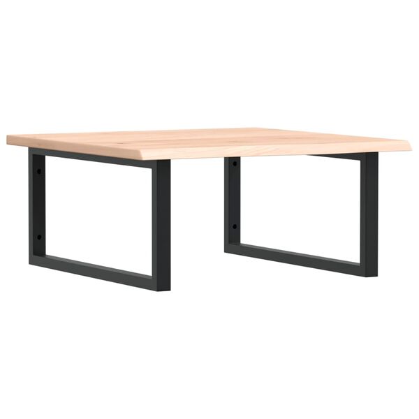 vidaXL Väggmonterad handfatshylla stål och massiv ek