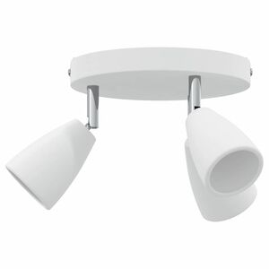 vidaXL Takspotlight med str&aring;lkastare Vit 19 x 19 x 14,5 cm Metall