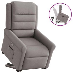 vidaXL Reclinerf&aring;t&ouml;lj med uppresningshj&auml;lp taupe tyg