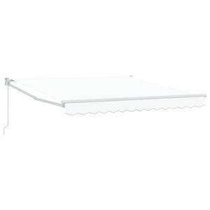 vidaXL Utdragbar markis Vit 350 x 250 cm 100% Polyester och Aluminium