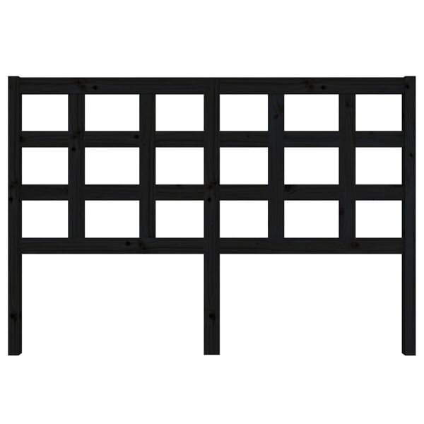 vidaXL Sänggavel svart 145,5x4x100 cm massiv furu