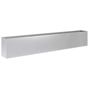 vidaXL Tr&auml;dg&aring;rdsplanterare Silver 360 x 40 x 60 cm Galvaniserat st&aring;l