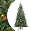 vidaXL Plast Hingad Julgran med 300 LED-lampor Gr&ouml;n 240 cm PE och PVC