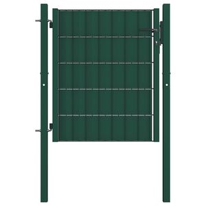 vidaXL Staketgrind PVC och st&aring;l 100x81 cm gr&ouml;n