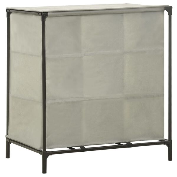 vidaXL Skohylla 57x36x61 cm non-woven tyg och st&aring;l gr&aring;