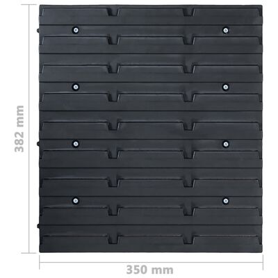 vidaXL Sortimentlådsats med väggpaneler 96 delar blå och svart