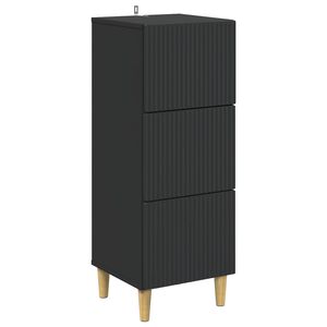 vidaXL L&aring;dans sk&aring;p Svart 33 x 34,5 x 90 cm Konstruerat tr&auml;