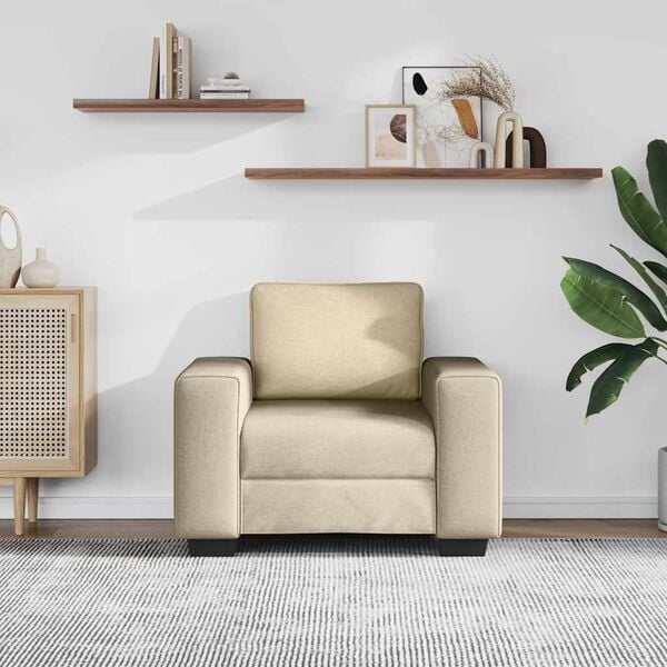 vidaXL Soffstol gr&auml;ddvit 100x77x82 cm tyg