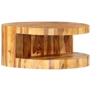 vidaXL Runt soffbord 65x30 cm massivt sheshamtr&auml;