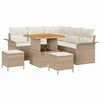 vidaXL Tr&auml;dg&aring;rdsoffset 8 st 7-Antal sittplatser Beige och gr&auml;ddf&auml;rgad