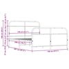 vidaXL S&auml;ngram utan madrass metall brun ek 140x200 cm