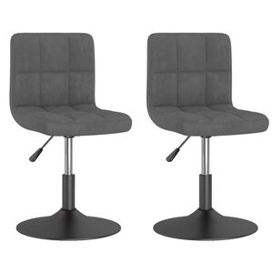 vidaXL Snurrbara matstolar 2 st m&ouml;rkgr&aring; sammet