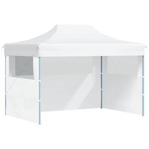 vidaXL Hopf&auml;llbart partyt&auml;lt med 3 sidov&auml;ggar 280x410x315 cm st&aring;l vit