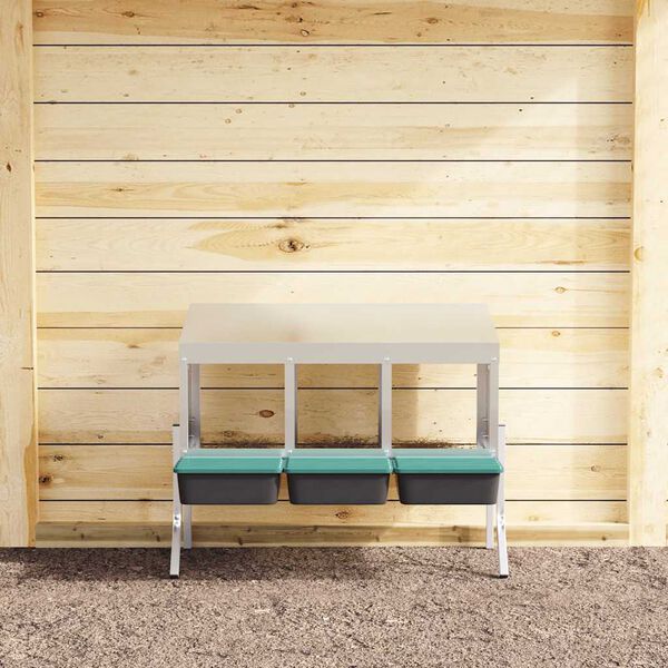 vidaXL H&ouml;nsholk 3 fack med ben galvaniserat st&aring;l