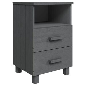 vidaXL S&auml;ngbord HAMAR m&ouml;rkgr&aring; 40x35x62 cm massiv furu