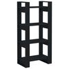 vidaXL Bokhylla/Rumsavdelare svart 60x35x125 cm massiv furu