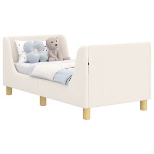 vidaXL S&auml;ngram f&ouml;r sm&aring;barn med huvudgavel Gr&auml;ddvit 70 x 140 cm Boucl&eacute;
