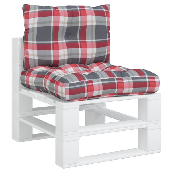 vidaXL Palldynor 2 st r&ouml;tt rutm&ouml;nster tyg