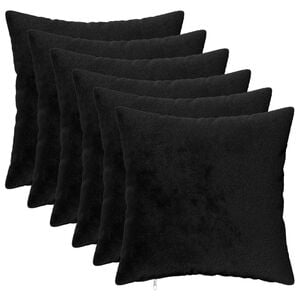 vidaXL Kudd&ouml;verdrag 6 st HEERLEN Svart 30 x 30 cm Flanell