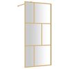 vidaXL Duschv&auml;gg med klart ESG-glas guld 90x195 cm