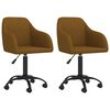 vidaXL Snurrbara matstolar 2 st brun sammet