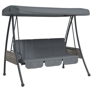 vidaXL Hammock med justerbart tak m&ouml;rkgr&aring; st&aring;l