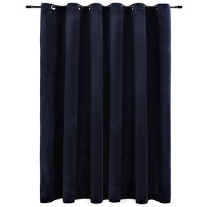 vidaXL M&ouml;rkl&auml;ggningsgardin med metallringar sammet svart 290x245 cm