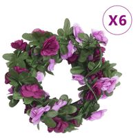 vidaXL Konstgjorda girlanger 6 st lila 250 cm