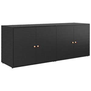 vidaXL F&ouml;rvaringssk&aring;p f&ouml;r tr&auml;dg&aring;rden svart 198x55,5x80 cm konstrotting