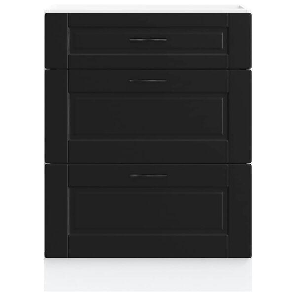 vidaXL K&ouml;ksb&auml;nk "Porto" svart parkett