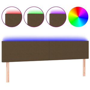 vidaXL S&auml;nggavel LED m&ouml;rkbrun 160x5x78/88 cm tyg