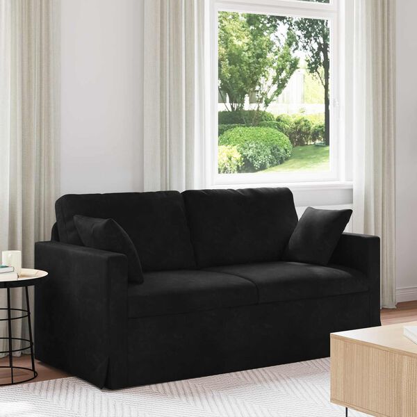 vidaXL Soffa Svart 158 x 78 x 80 cm Sammet