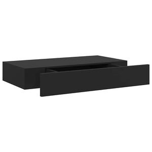 vidaXL Sv&auml;vande v&auml;gghylla med l&aring;da svart 48x25x8 cm