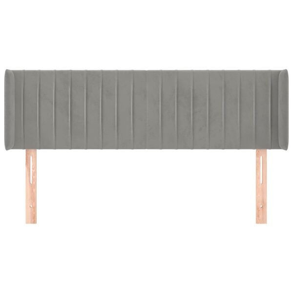 vidaXL S&auml;nggavel med kanter ljusgr&aring; 147x16x78/88 cm sammet