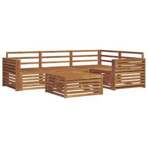 vidaXL Utomhussoffset 5 pcs Naturf&auml;rg Massivt Akaciatr&auml;