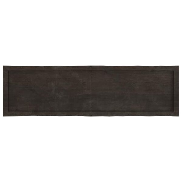 vidaXL Bordsskiva mörkbrun 140x40x(2-6) cm massivt trä levande kant