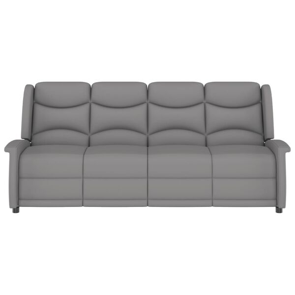 vidaXL Massagefåtölj 4-sits ljusgrå mikrofibertyg